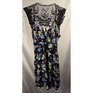 Speechless 3 Midi Floral Babydoll Sleeveless Lace Dress‎ Bloomcore Romantic Boho